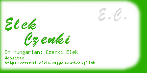 elek czenki business card